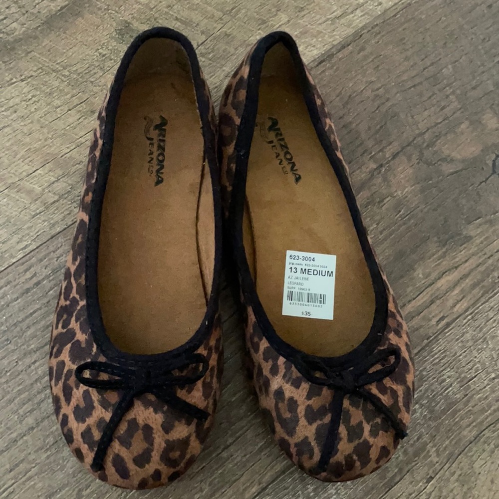 Brand new girls size 13 animal print slip on shoes